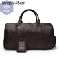 Big Capacity Genuine Leather Travel Bag For Men Women Soft Black Cowhide Casual Travel Duffel Large Luggage Weekend Shoulder Bag - PST PS Tradings  PST PS Tradings