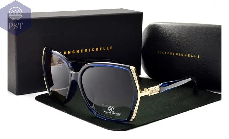 Blanche Michelle High Quality Oversized Polarized Sunglasses Women UV400 oculos de sol Gradient Driving Sun Glasses With Box       PST PS Tradings