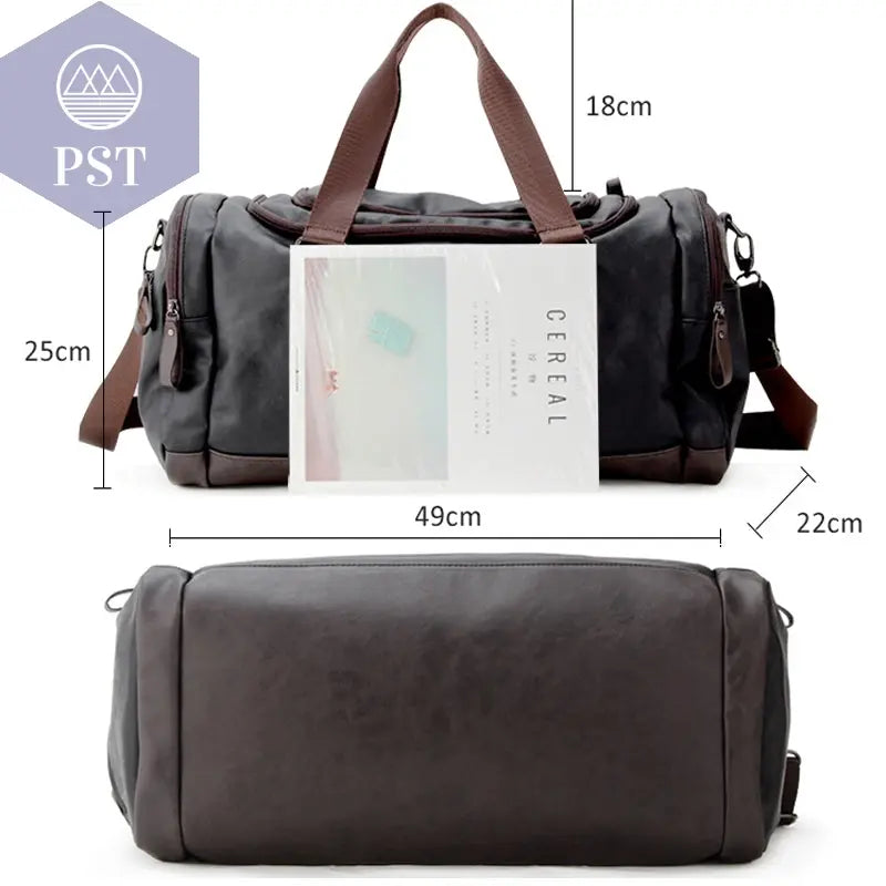 Casual Leather Travel Duffel Bag       PST PS Tradings