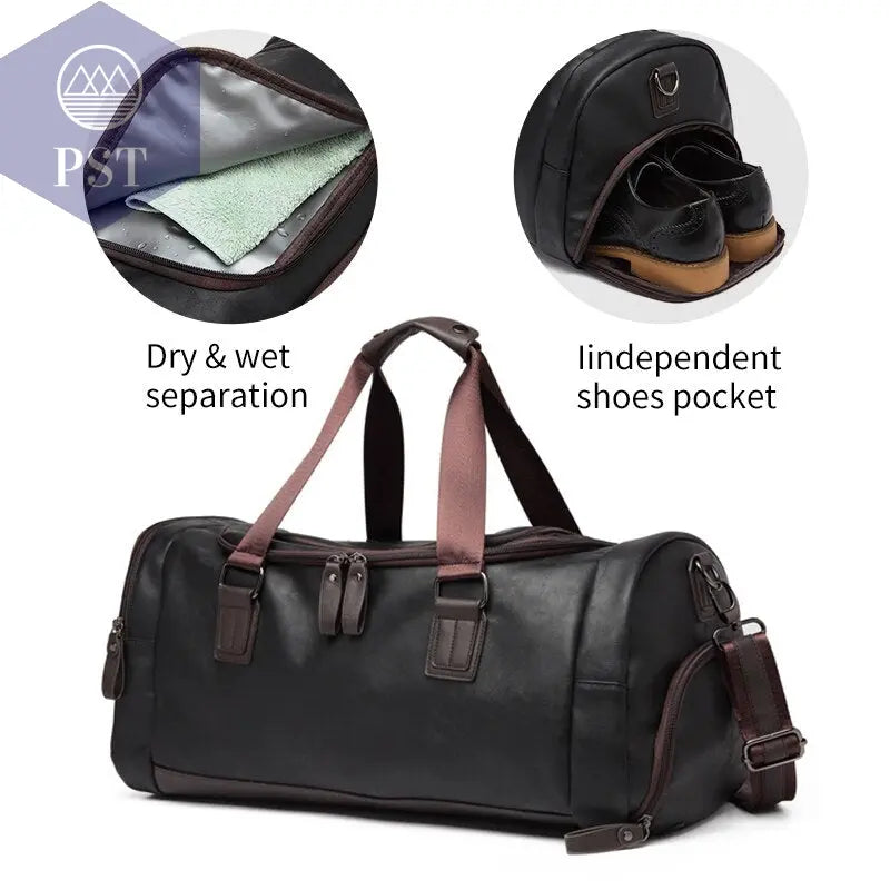 Casual Leather Travel Duffel Bag       PST PS Tradings