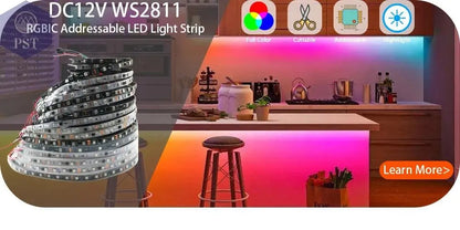 DC5V WS2812B Individually Addressable 5050 RGB Led Strip WS2812 Smart Pixels Led Light Black White PCB Waterproof IP30/65/67       PST PS Tradings