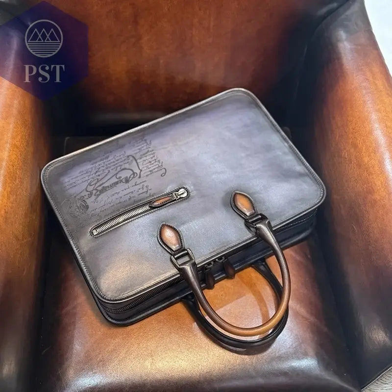 DIMY 2025 Men's briefcase leather business large capacity high-end light luxury horizontal computer bag handbag men's bag PST PS Tradings  PST PS Tradings  PST PS Tradings DIMY 2025 Men's briefcase leather business large capacity high-end light luxury horizontal computer bag handbag men's bag
