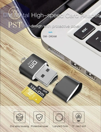 DM CR015 Micro SD Card Reader with innovative TF card slot change the card reader into a usb flash drive for computer or for car       PST PS Tradings
