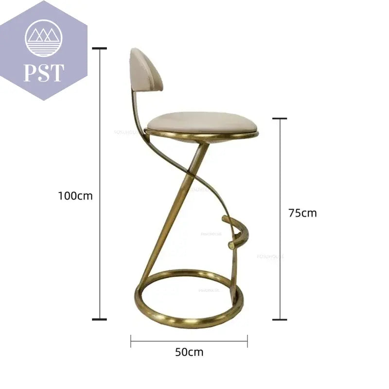 Designer Licht Luxus Bar Stühle Italienischen Hohe Hocker Hause Edelstahl Café Küche Rückenlehne Bar Stuhl Kreative Bar Möbel       PST PS Tradings