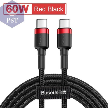 Double Sided USB Type C Cable      China-Black-60W-2m PST PS Tradings