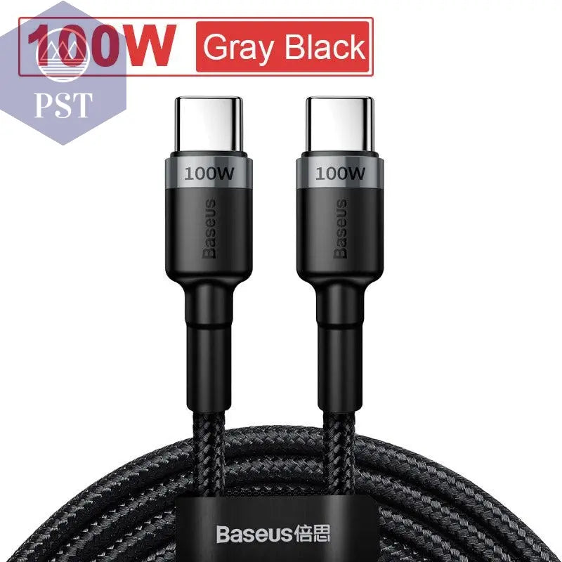 Double Sided USB Type C Cable      China-Gray-100W-2m PST PS Tradings