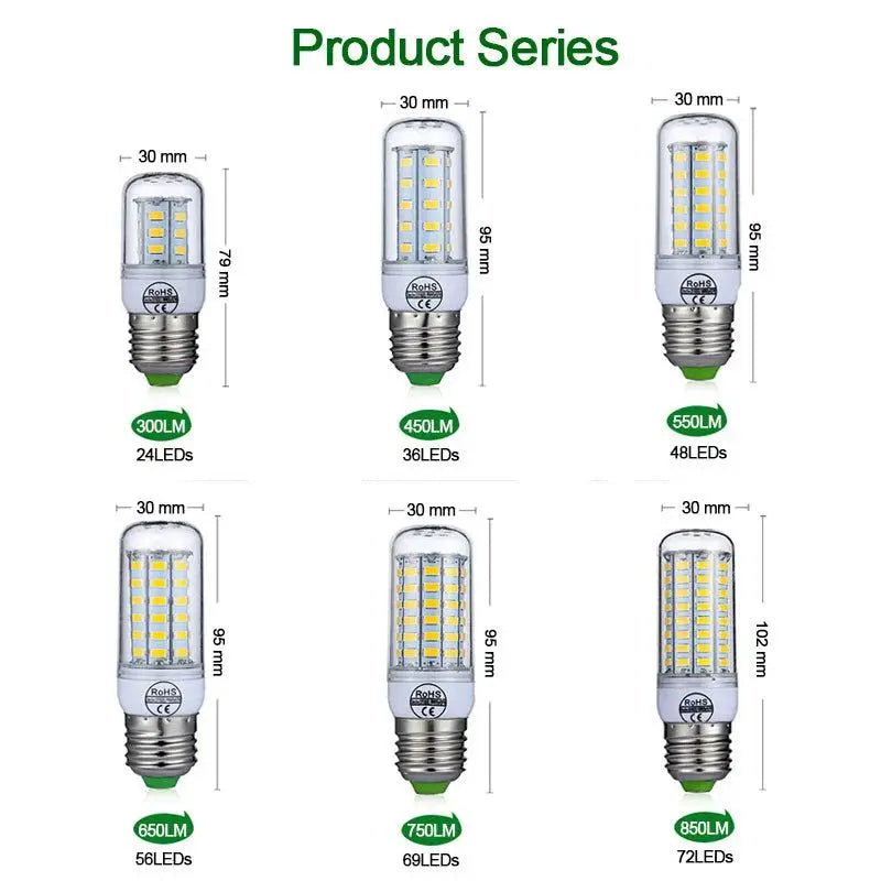 E27 LED Lamp E14 LED Bulb SMD5730 220V Corn Bulb 24 36 48 56 69 72LEDs Chandelier Candle LED Light For Home Ampoule       PST PS Tradings