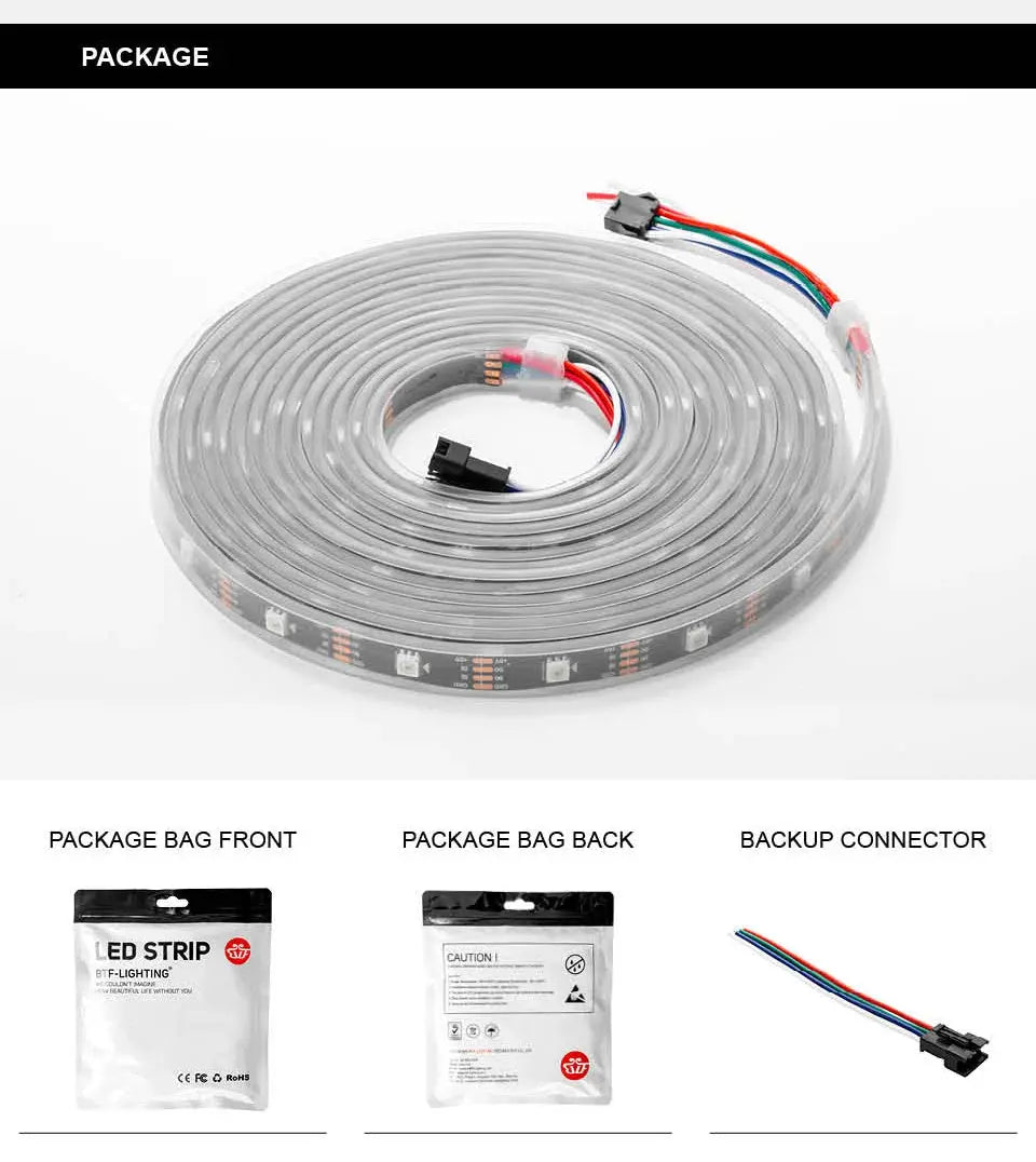 WS2813 Led Strip Light Dual Signal Individually Addressable 1m 4m 5m 30 60 100 144 LEDs WS2812B Updated Black White PCB DC5V       PST PS Tradings