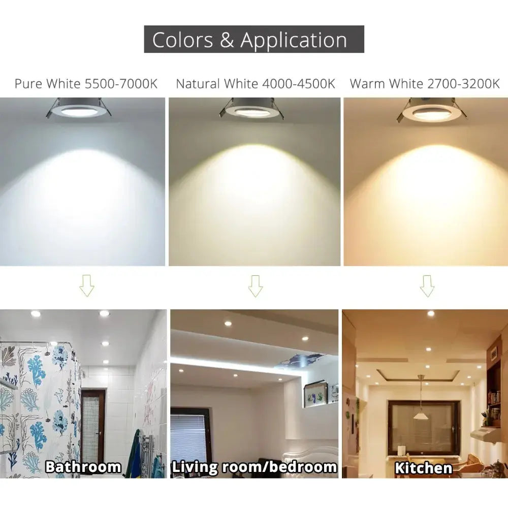 Heißer Verkauf 9 watt 12 watt 15 watt LED Downlight Dimmbare Warm Weiß Natur Weiß Reinem Weiß Einbau LED Lampe spot Licht AC85-265V       PST PS Tradings