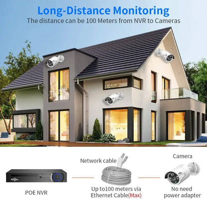 Hiseeu 5MP 3MP 8CH POE NVR Video Audio Record ONVIF CCTV IP Security Surveillance Camera System Kit Set Outdoor House Waterproof - Property & Safety Tradings
