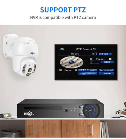 Hiseeu H.265+ 4CH 10CH 16CH POE NVR For IP Security Surveillance Camera CCTV System 5MP 8MP 4K Audio Video Recorder Face Detect - Property & Safety Tradings