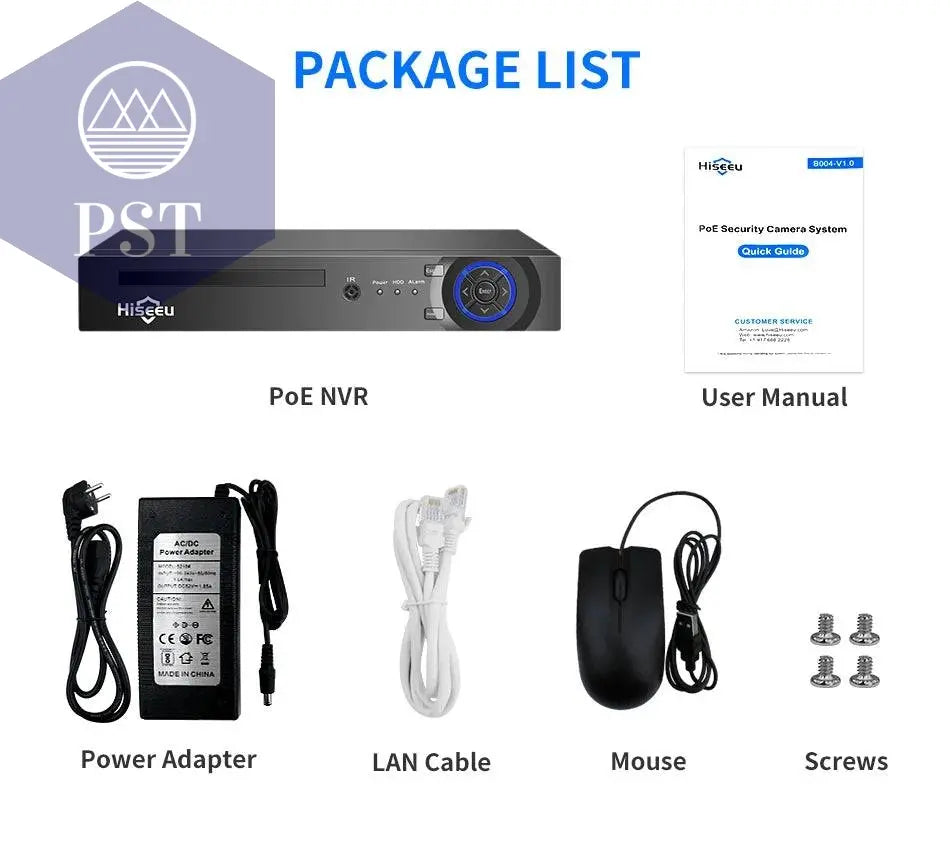 Hiseeu H.265+ 4CH 10CH 16CH POE NVR For IP Security Surveillance Camera CCTV System 5MP 8MP 4K Audio Video Recorder Face Detect - Property & Safety Tradings
