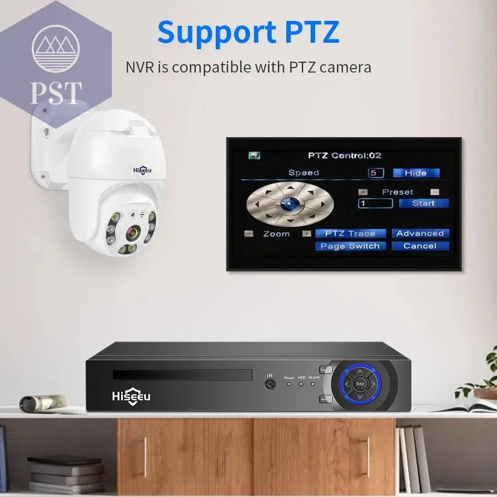 Hiseeu H.265+ 4CH 10CH 16CH POE NVR For IP Security Surveillance Camera CCTV System 5MP 8MP 4K Audio Video Recorder Face Detect - Property & Safety Tradings
