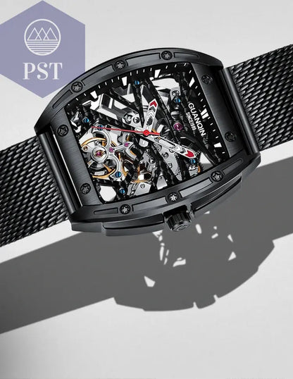 Hollowed Fashion Automatik Herren Uhr Skeletton Armbanduhr PST PS Tradings  PST PS Tradings  PST PS Tradings Hollowed Fashion Automatik Herren Uhr Skeletton Armbanduhr