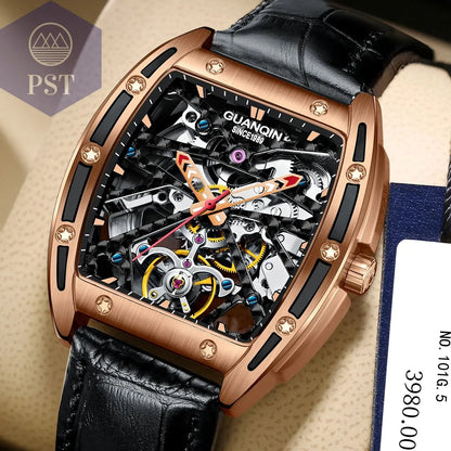 Hollowed Fashion Automatik Herren Uhr Skeletton Armbanduhr PST PS Tradings  PST PS Tradings  PST PS Tradings Hollowed Fashion Automatik Herren Uhr Skeletton Armbanduhr