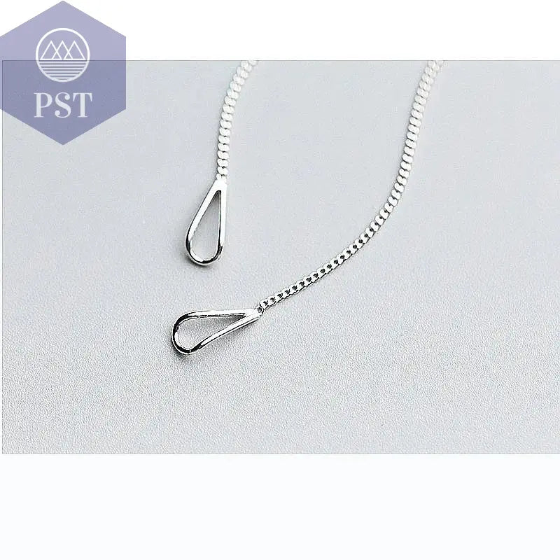 INZATT 925 Sterling Silver 6.3cm Long Tassel Chain Sticker Bar Dangle Drop Earrings For Women Fashion Jewelry Wedding Gift - PST PS Tradings