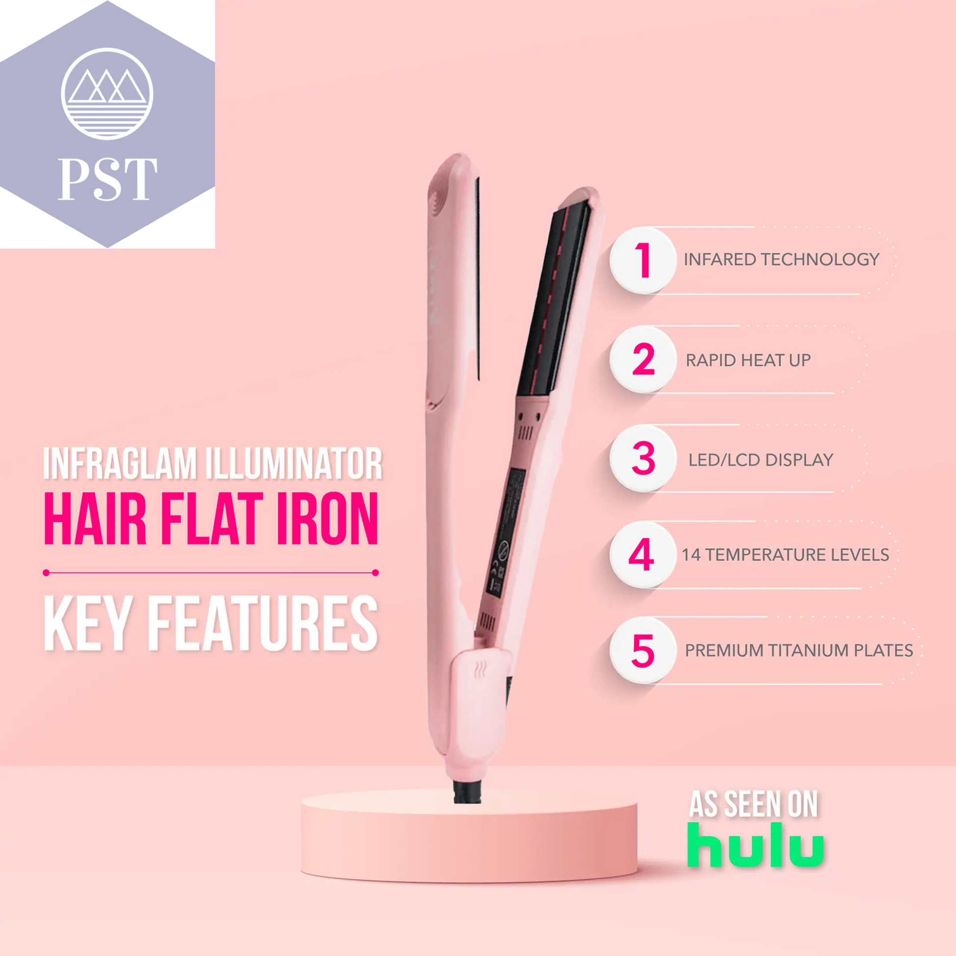 InfraGlam Hair Illuminator Iron PST PS Tradings Hair Styler Glätteisen PST PS Tradings  PST PS Tradings InfraGlam Hair Illuminator Iron Hair Styler Glätteisen