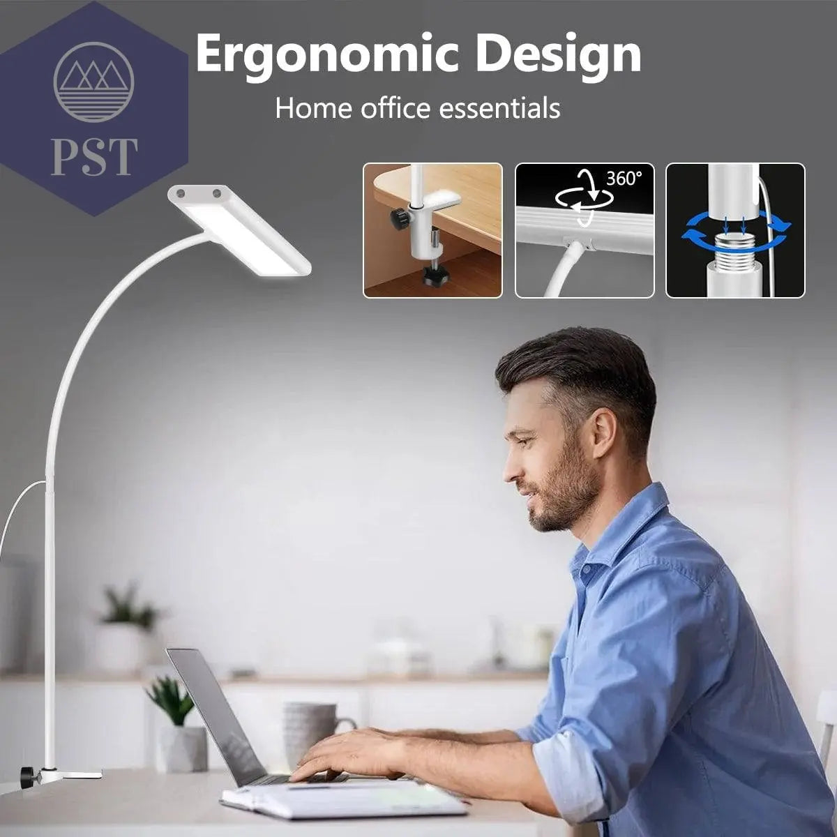 LED Desk Lamp for Office Home, Eye-Caring Desk Light Lamp with Stepless Dimming Adjustable Flexible Gooseneck Adjustable Light - Property & Safety Tradings