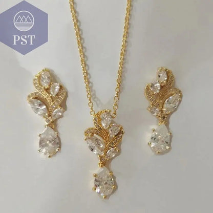 LXOEN Marquise Cut Flower Zirconia Crystal Long Drop Earrings for Women Shiny Leaf CZ Stone Bridal Wedding Jewelry - PST PS Tradings