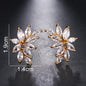 LXOEN Marquise Cut Flower Zirconia Crystal Long Drop Earrings for Women Shiny Leaf CZ Stone Bridal Wedding Jewelry       PST PS Tradings