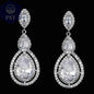 LXOEN Marquise Cut Flower Zirconia Crystal Long Drop Earrings for Women Shiny Leaf CZ Stone Bridal Wedding Jewelry       PST PS Tradings
