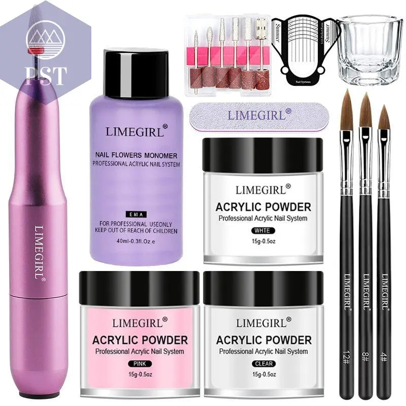 Limegirl Acrylic Powder Set Pink White Clear Acrylic Nail Kit for Nails Extension Professional Nail Art Acrylic Liquid Set  nail extension set     PST PS Tradings
