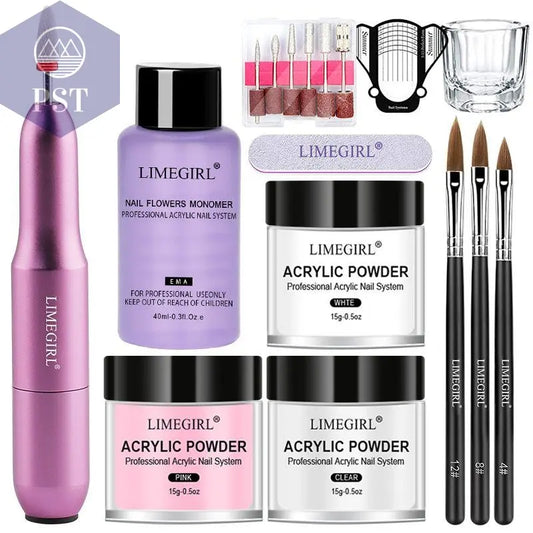 Limegirl Acrylic Powder Set Pink White Clear Acrylic Nail Kit for Nails Extension Professional Nail Art Acrylic Liquid Set  nail extension set     PST PS Tradings