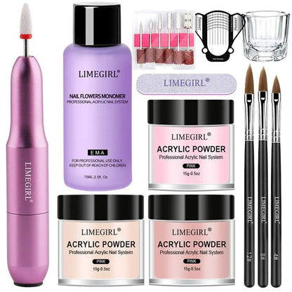 Limegirl Acrylic Powder Set Pink White Clear Acrylic Nail Kit for Nails Extension Professional Nail Art Acrylic Liquid Set  nail extension set     PST PS Tradings