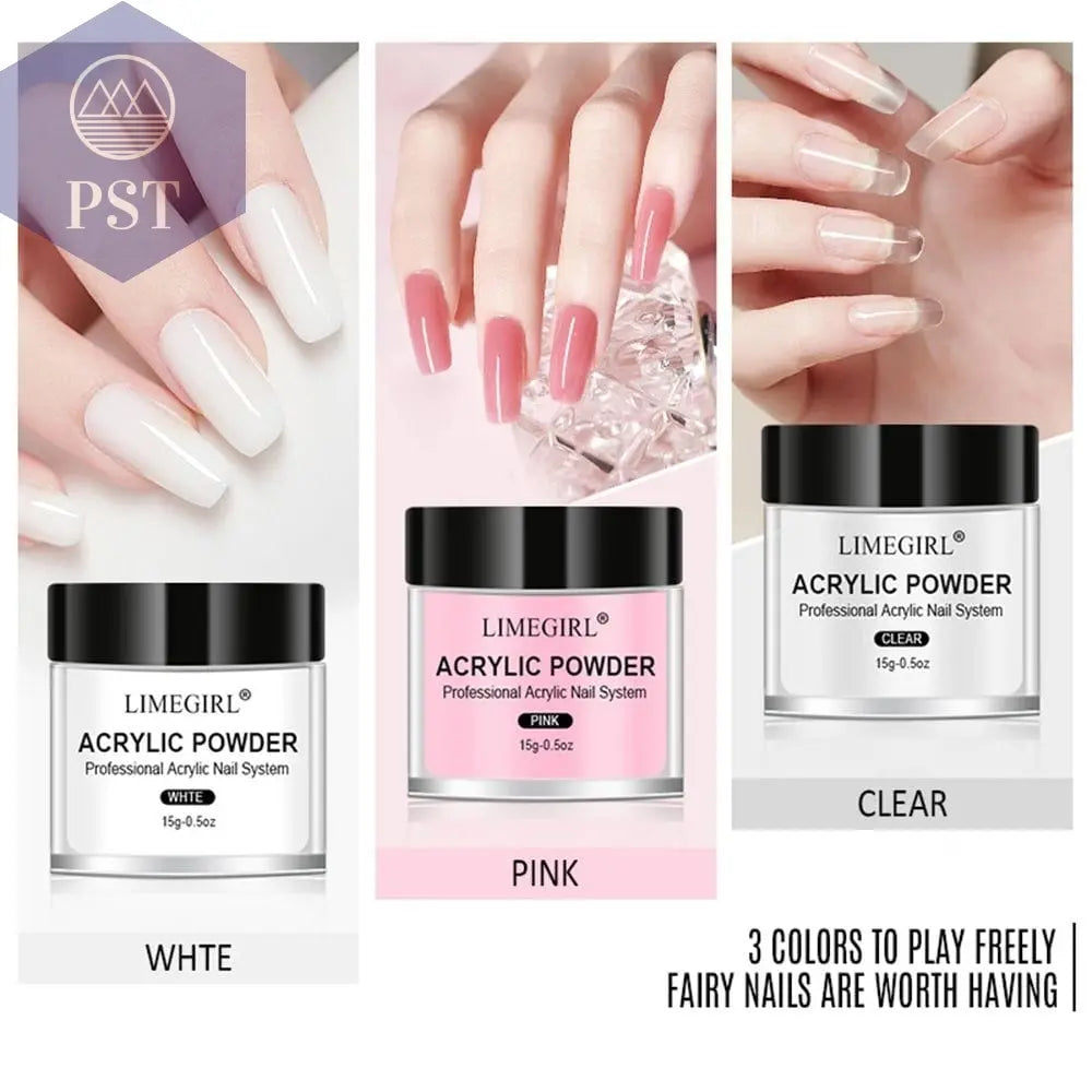 Limegirl Acrylic Powder Set Pink White Clear Acrylic Nail Kit for Nails Extension Professional Nail Art Acrylic Liquid Set  nail extension set     PST PS Tradings