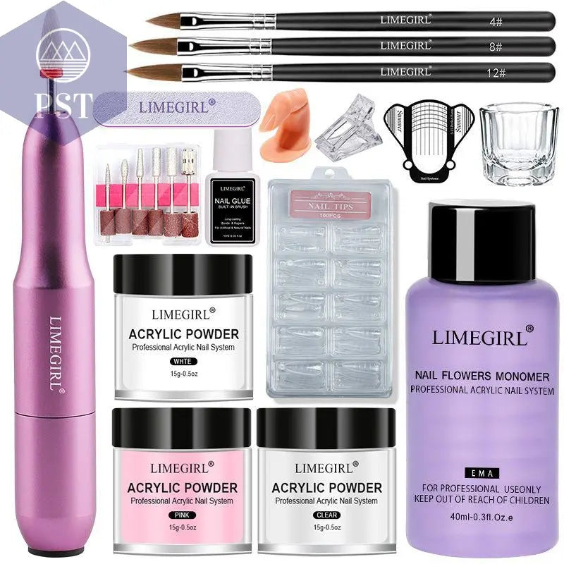 Limegirl Acrylic Powder Set Pink White Clear Acrylic Nail Kit for Nails Extension Professional Nail Art Acrylic Liquid Set  nail extension set     PST PS Tradings