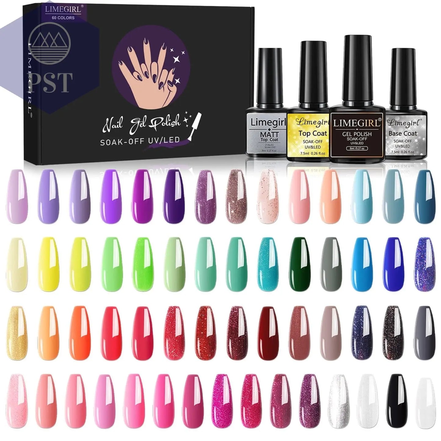 Limegirl Gel Nail Polish Set 60/40/24Colors Semi Permanent UV Led Gel Varnish Soak Off Nail Lacquers Base Top Coat  Limegirl Gel Nail Polish set     PST PS Tradings