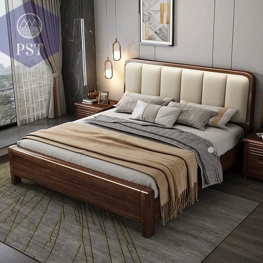 Luxuriöses Doppelbett mit HolzkopfteilMöbel PST PS Tradings Pneumatic-1.8m-2night-table PST PS Tradings