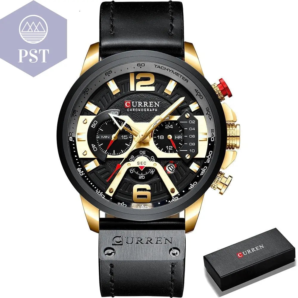 Männer Armbanduhr Men's Casual Watches      gold-black-box-China PST PS Tradings