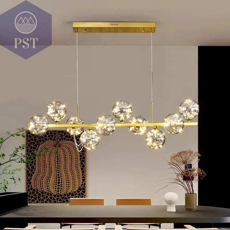 Moderne Pendelleuchte für Essbereich 10 Kugel Deckenleuchte PST PS Tradings Leuchten PST PS Tradings Smoky-grey-RC-remote-dimming PST PS Tradings