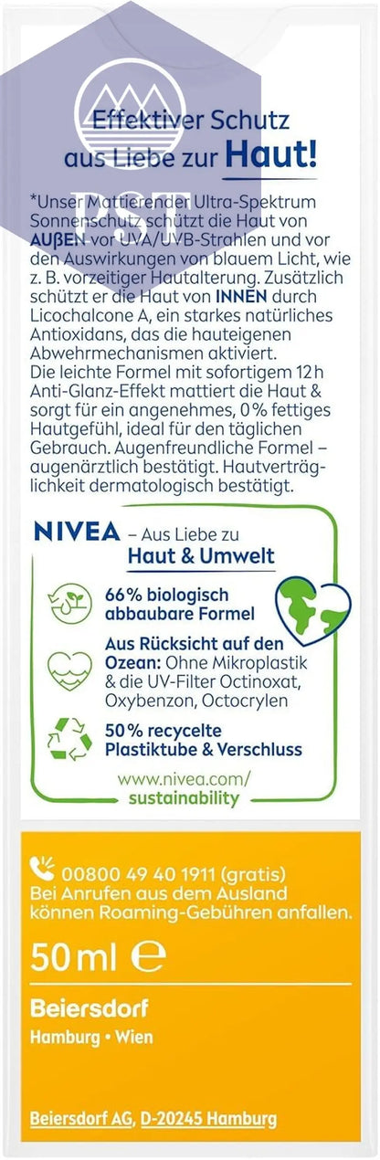 NIVEA SUN UV Sonnenschutz LSF 50 50ml Sonnencreme Sonnenmilch Gesicht PST PS Tradings  PST PS Tradings  PST PS Tradings