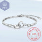 New Charms 925 Sterling Silver Bracelets Bangles for Women Valentine's Days Gift Cubic Zircon Double Heart Bracelet Jewelry - Property & Safety Tradings