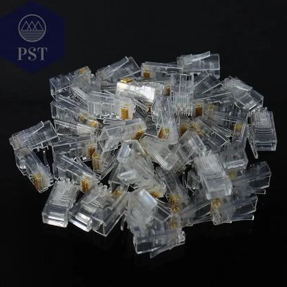 OULLX 20/50/100PCS RJ45 Ethernet Cables Module Plug Network Connector RJ-45 Crystal Heads Cat5 Cat5e Gold Plated Network Cable - PST PS Tradings