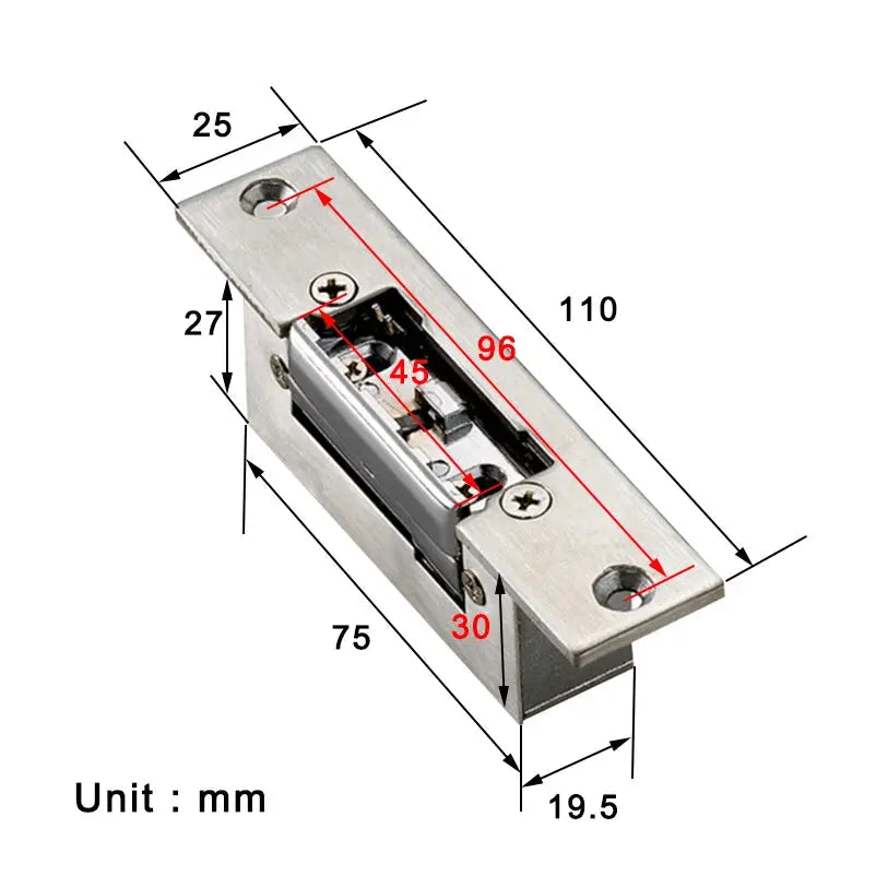 Edelstahl DC12V elektrische Schlags chloss einschalten, um ausfalls icher für die Zugangs kontrolle zu entsperren       PST PS Tradings
