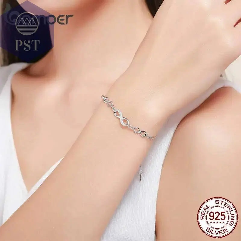 Silbernes Infinity Love Kettenglied PST PS Tradings  PST PS Tradings  PST PS Tradings Silbernes Infinity Love Kettenglied