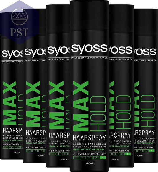 Syoss Haarspray Max Hold 6Er Pack (6X 400Ml) starkes Styling Spray Haarpflege Kosmetik PST PS Tradings  PST PS Tradings Single PST PS Tradings Syoss Haarspray Max Hold 6Er Pack (6X 400Ml) starkes Styling Spray Haarpflege Kosmetik