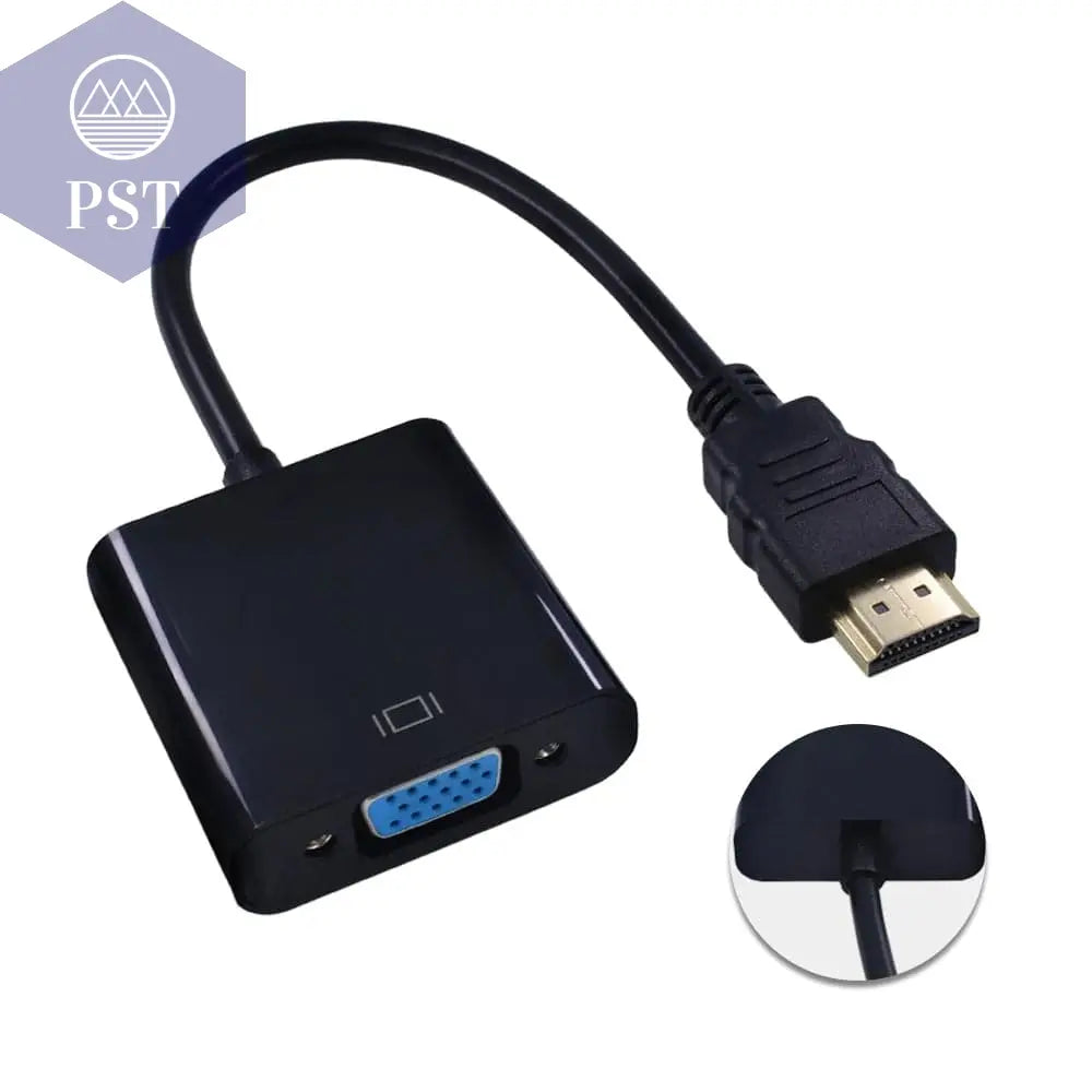 TISHRIC HDMI-compatible TO VGA Adapter 1080P Digital TO Analog Audio Converter Male To Famale For PC Laptop TV Box Projector - Property & Safety Tradings