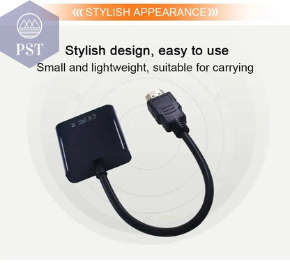 TISHRIC HDMI-compatible TO VGA Adapter 1080P Digital TO Analog Audio Converter Male To Famale For PC Laptop TV Box Projector - Property & Safety Tradings