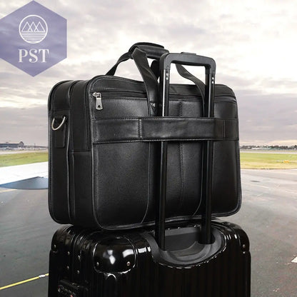 Tiding Leather Leather Business First Layer Cowhide 17-inch Laptop Bag  bag     PST PS Tradings