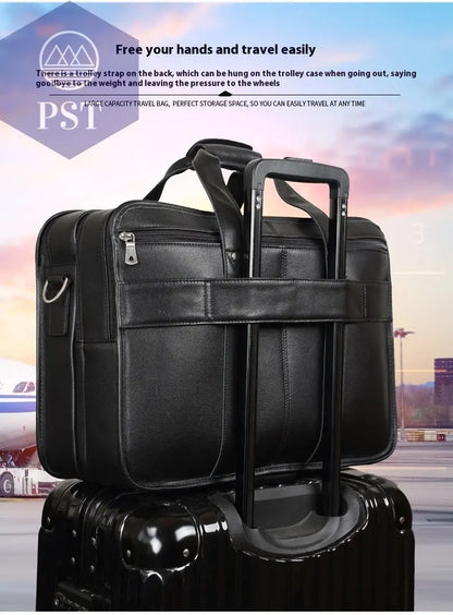 Tiding Leather Leather Business First Layer Cowhide 17-inch Laptop Bag  bag     PST PS Tradings