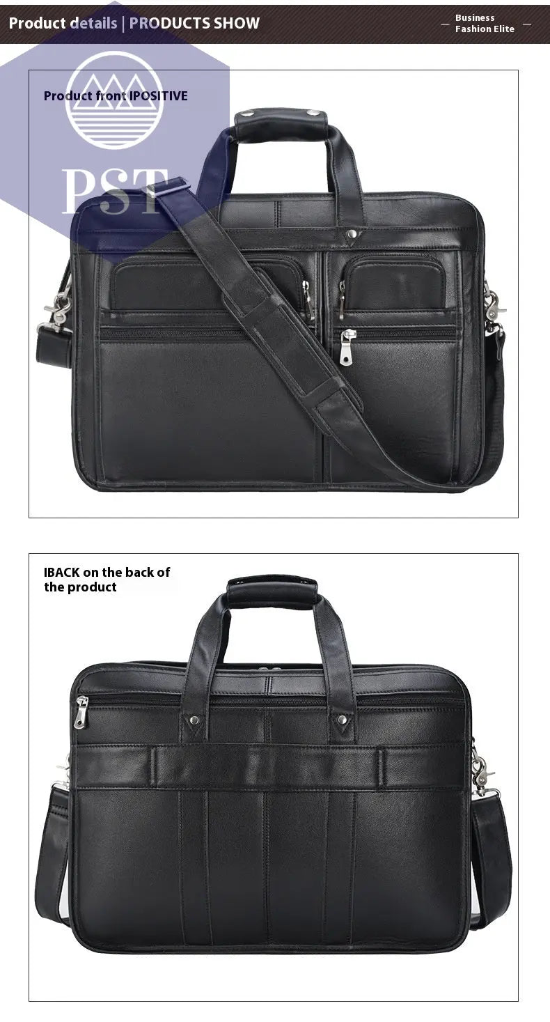Tiding Leather Leather Business First Layer Cowhide 17-inch Laptop Bag  bag     PST PS Tradings