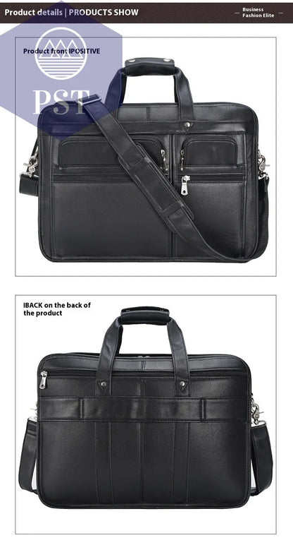 Tiding Leather Leather Business First Layer Cowhide 17-inch Laptop Bag  bag     PST PS Tradings