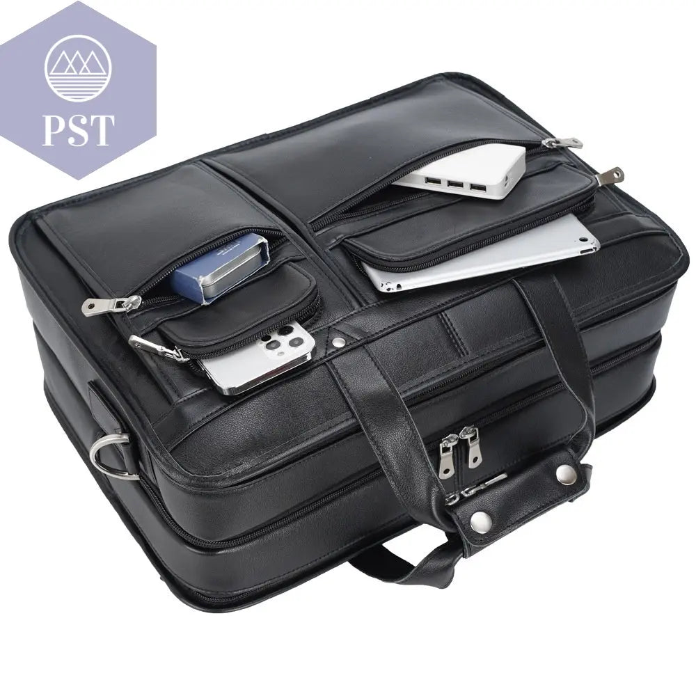 Tiding Leather Leather Business First Layer Cowhide 17-inch Laptop Bag  bag     PST PS Tradings