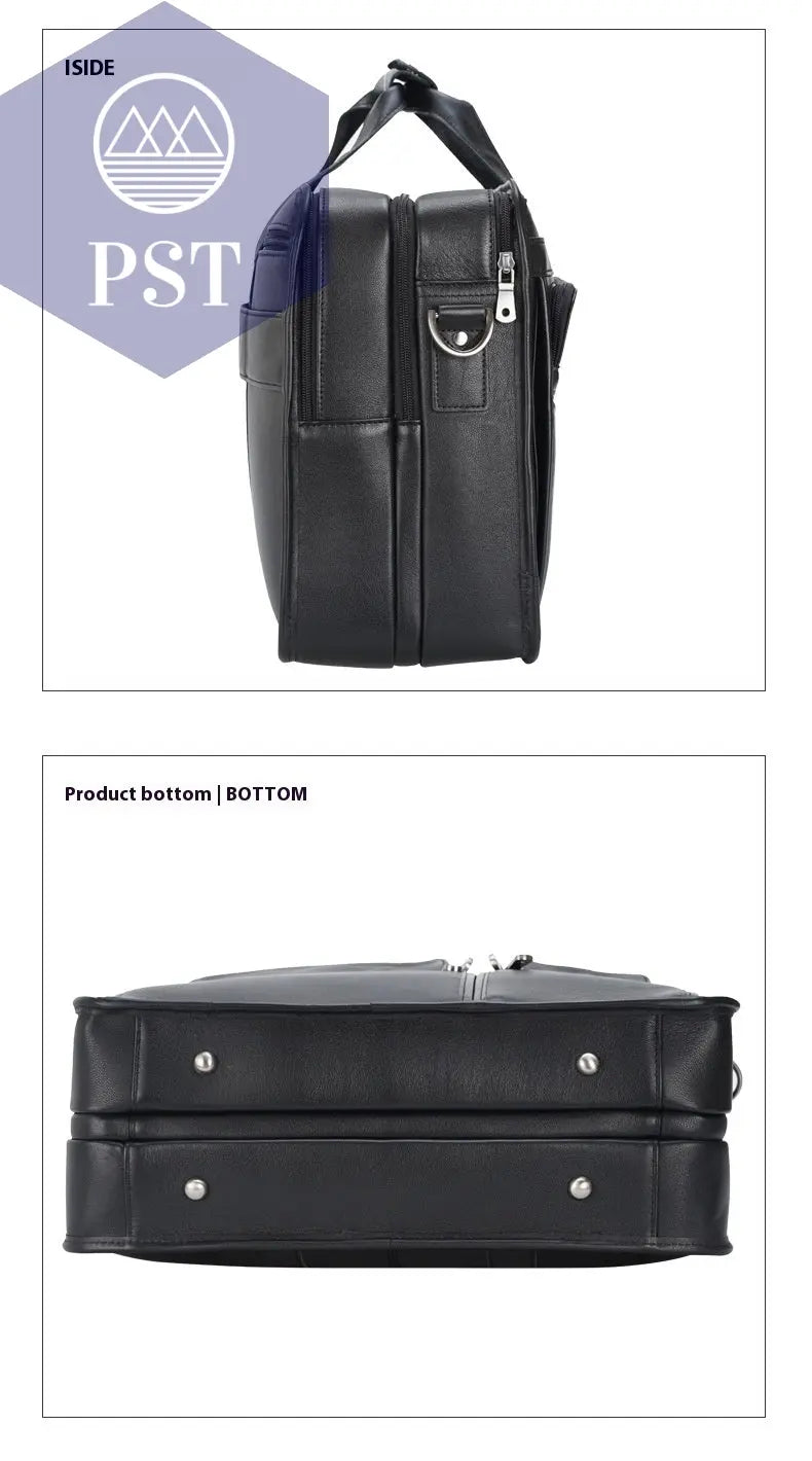 Tiding Leather Leather Business First Layer Cowhide 17-inch Laptop Bag  bag     PST PS Tradings