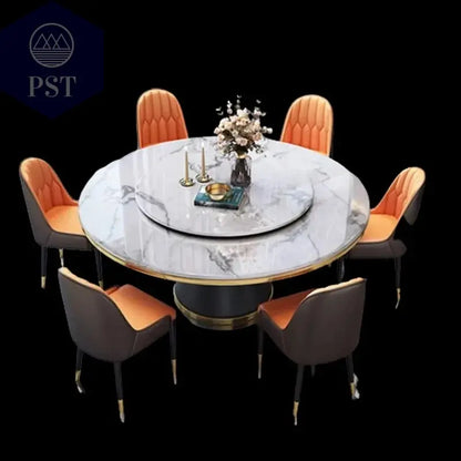 Tische runder Esstisch Marmor Optik italienische Design Möbel PST PS Tradings Esstisch PST PS Tradings  PST PS Tradings