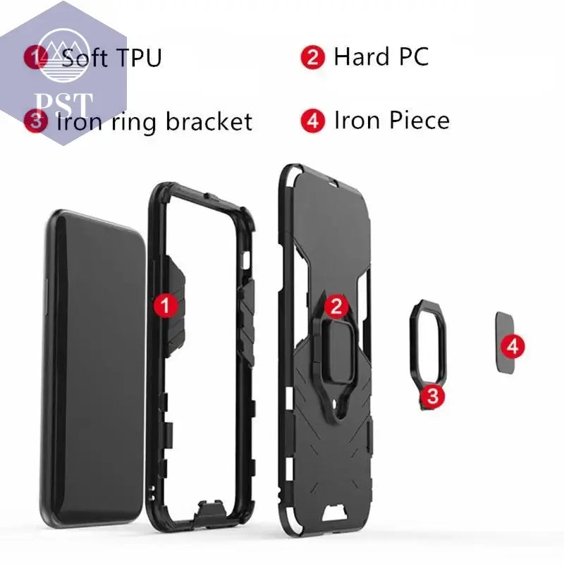 Tsimak Shockproof Armor Case For ASUS Zenfone Max Pro M1 ZB601KL ZB602KL Case Finger Ring Magnetism Holder Max Pro M1 Cover - PST PS Tradings  PST PS Tradings
